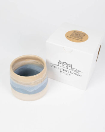 The School House Pottery Flat White Coffee Mug with Blue Glaze