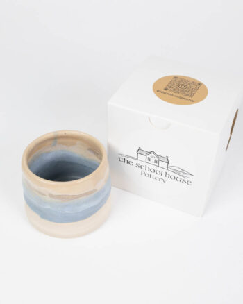 The School House Pottery Flat White Coffee Mug with Blue Glaze