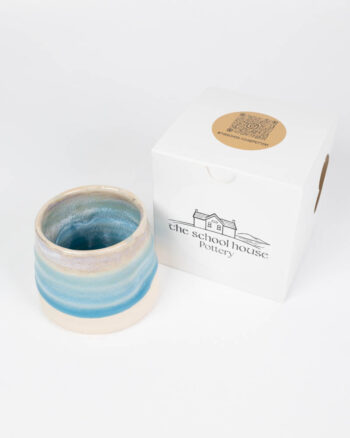 The School House Pottery Flat White Mug with Blue Glaze