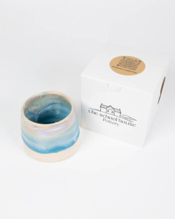 The School House Pottery Flat White Mug with Blue Glaze