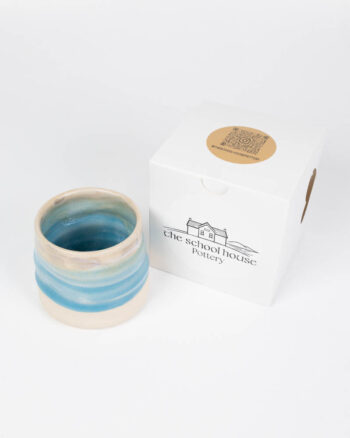 The School House Pottery Ceramic Flat White Coffee Mug with Blue Glaze
