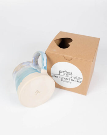 The School House Pottery Small Ceramic Jug with Blue Glaze Detail