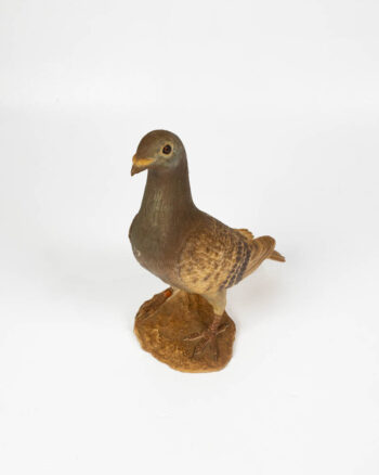 Ceramic Pigeon Figurine with Brown and Gold Details
