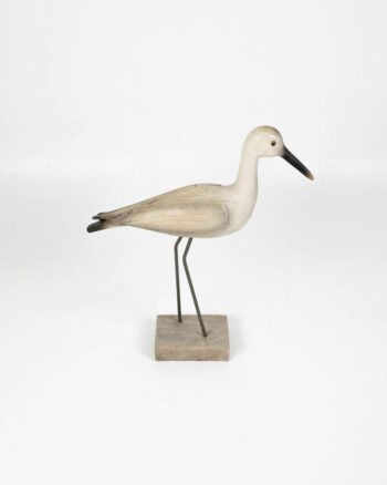 Painted Wood Bird Sculpture with Metal Legs
