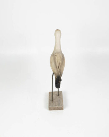 Painted Wood Bird Sculpture with Metal Legs