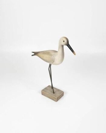 Vintage Wooden Bird Figure with Metal Legs