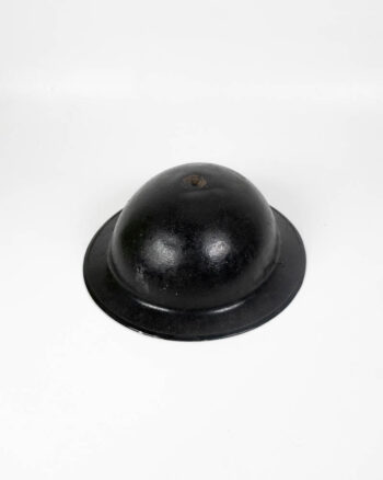 Vintage Steel Military Helmet with Leather Strap