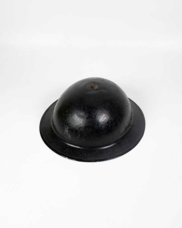 Vintage Steel Military Helmet with Leather Strap