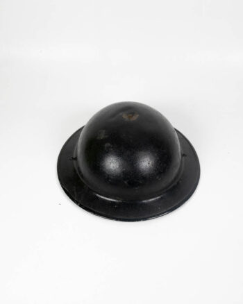Vintage Steel Military Helmet with Leather Strap
