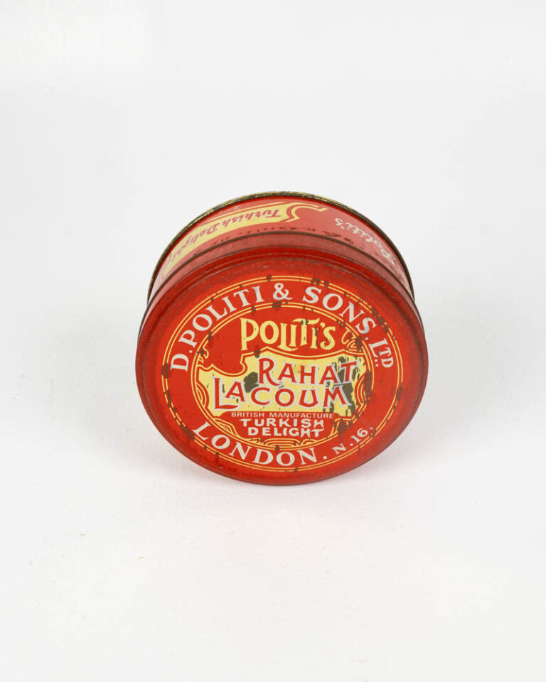 Vintage Politi's Turkish Delight Tin with London Address