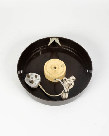 Vintage Brown Plastic Wall Clock with White Numerals