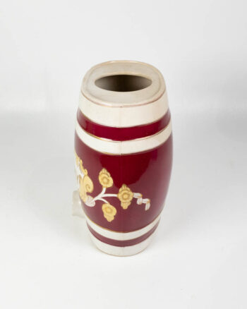 Vintage Ceramic Irish Whisky Barrel Water Filter with Gold Detail