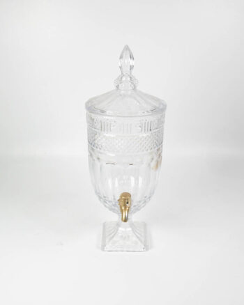 Pair of Glass Beverage Dispensers with Brass Spigot