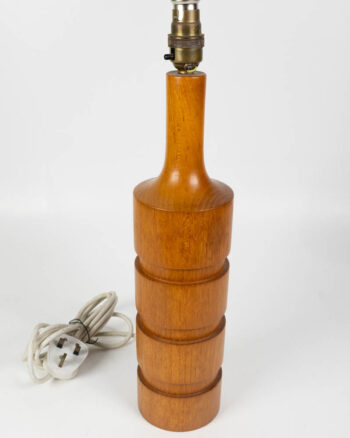 Mid-Century Wooden Table Lamp with Turned Wood Design