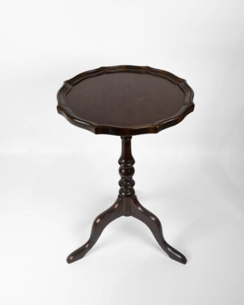 Vintage Mahogany Tripod Table with Scalloped Edge