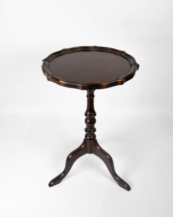 Vintage Mahogany Tripod Table with Scalloped Edge