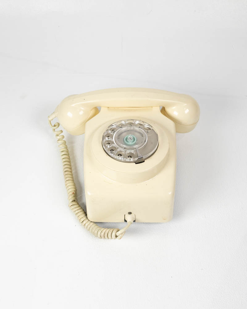 Vintage Cream Bakelite Wall mounted Telephone with Rotary Dial