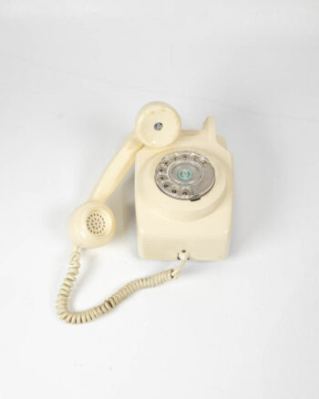 Vintage Cream Bakelite Wall mounted Telephone with Rotary Dial