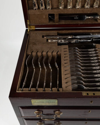 Antique Clarke & Barr Silver Cutlery Set in Wooden Case