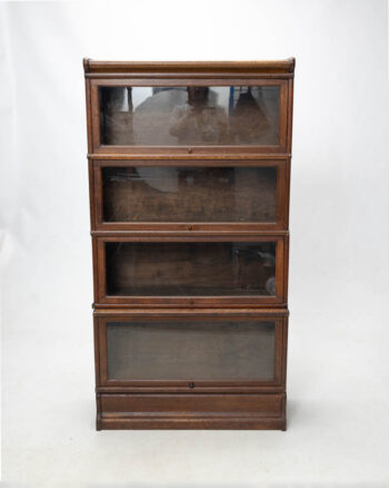 Vintage Wooden Globe Wernicke Bookcase with Glass Doors