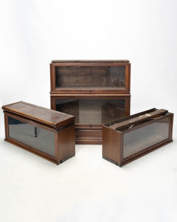 Vintage Wooden Globe Wernicke Bookcase with Glass Doors