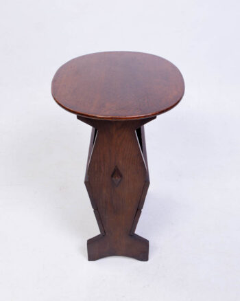 Vintage Wooden Magazine Table with Oval Top