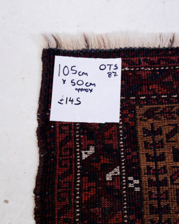 Small Oriental Wool Rug with Geometric Design OTS87