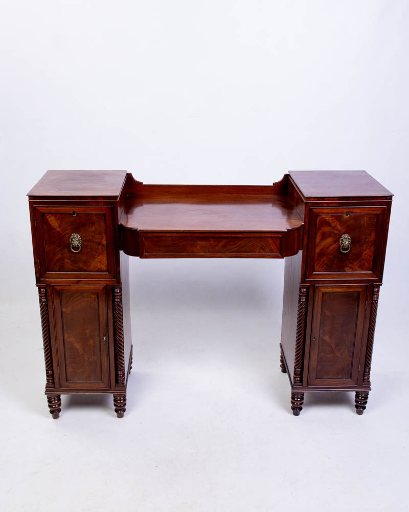 Antique Mahogany Dressing Table with Lion Handles