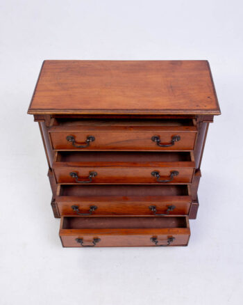 Antique Style Wood Chest of Drawers with Metal Handles