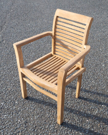 Natural Wood Garden Table with Four Matching Chairs