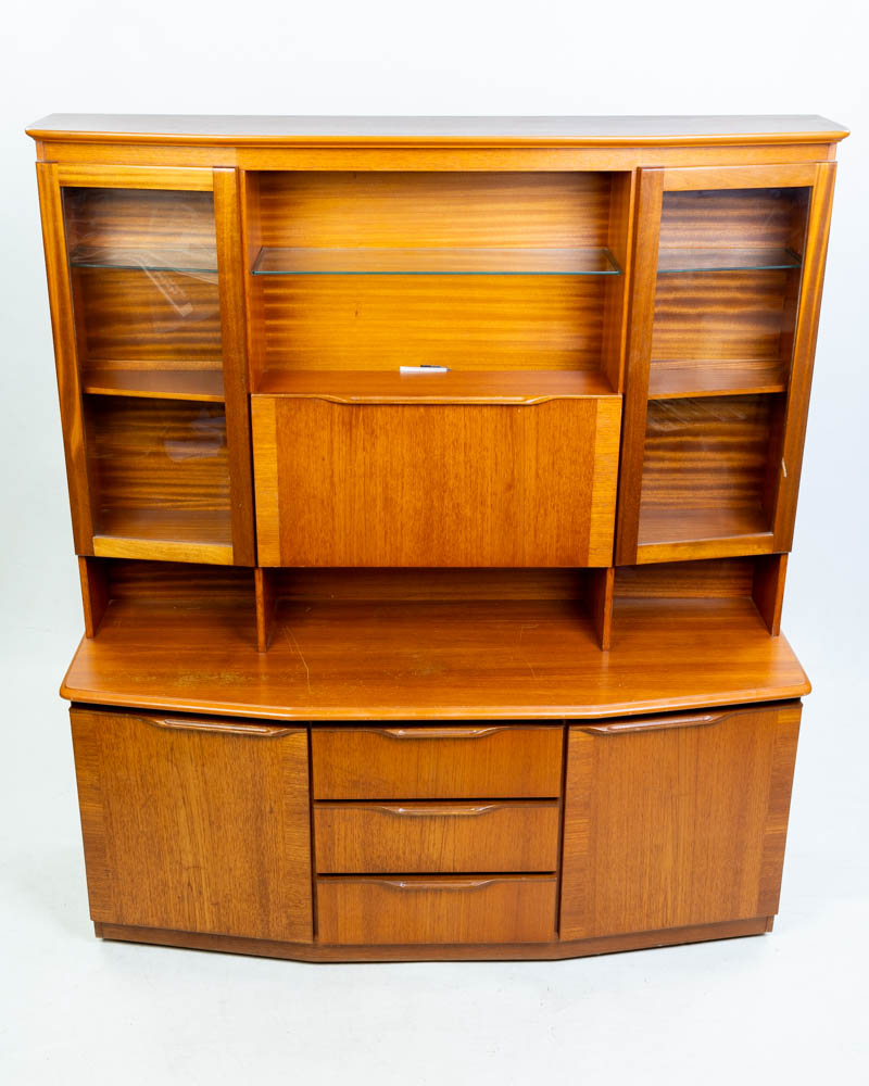 Mid-Century Sakol Teak Display Cabinet with Glass Doors
