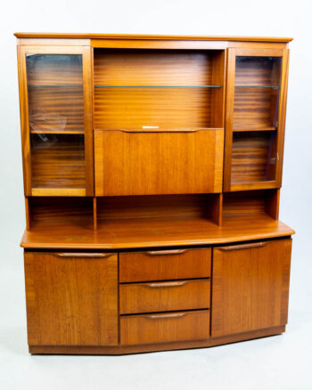 Mid-Century Sakol Teak Display Cabinet with Glass Doors