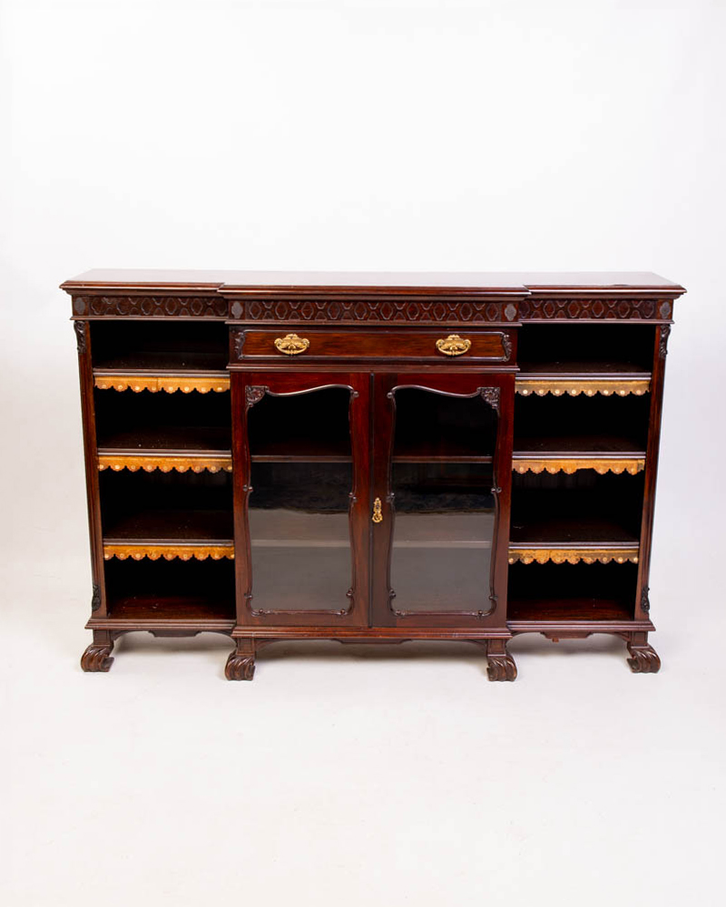 Victorian Mahogany Bookcase & Display Cabinet with Glass Doors