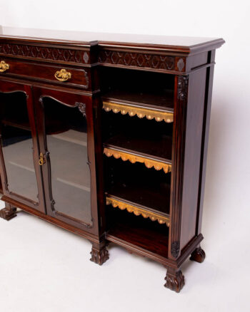Victorian Mahogany Bookcase & Display Cabinet with Glass Doors