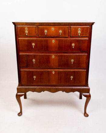 Antique Georgian Wallnut Chest of Drawers with Brass Hardware