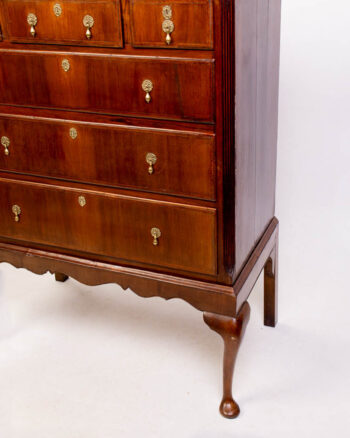 Antique Georgian Wallnut Chest of Drawers with Brass Hardware