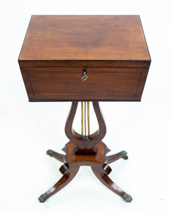 Victorian Mahogany Drinks Table with Lift Top and Brass Detail