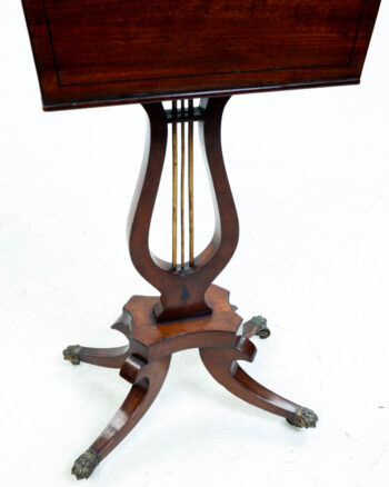 Victorian Mahogany Drinks Table with Lift Top and Brass Detail