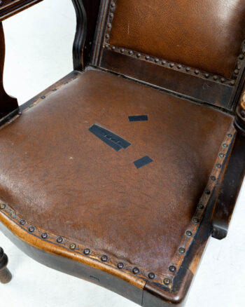 Antique Barber Surgeon / Dental Chair with Adjustable Headrest
