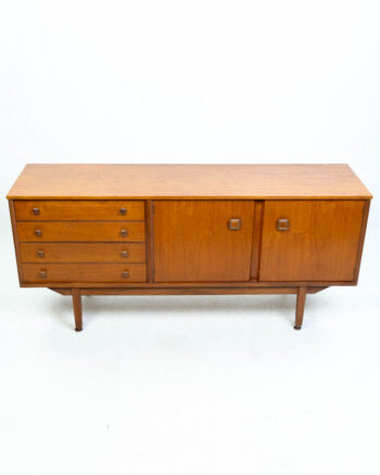 Mid-Century Teak Sideboard with Square Handles