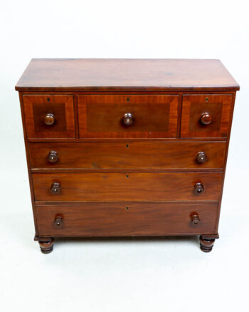 Antique Mahogany Chest of Drawers with Inlaid Details