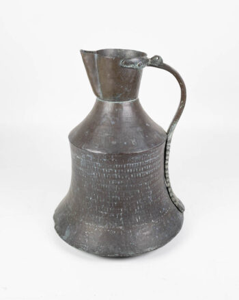 Antique Copper Water Jug with Embossed Decoration