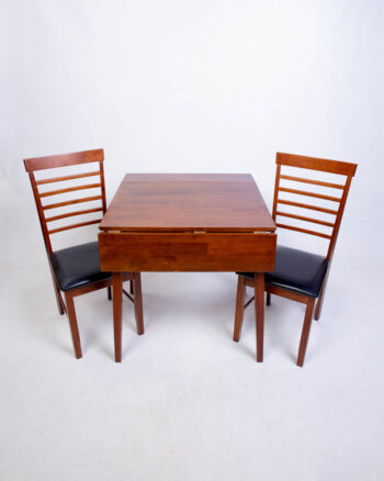 Wooden Dining Table with Ladder Back Chairs