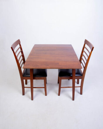 Wooden Dining Table with Ladder Back Chairs