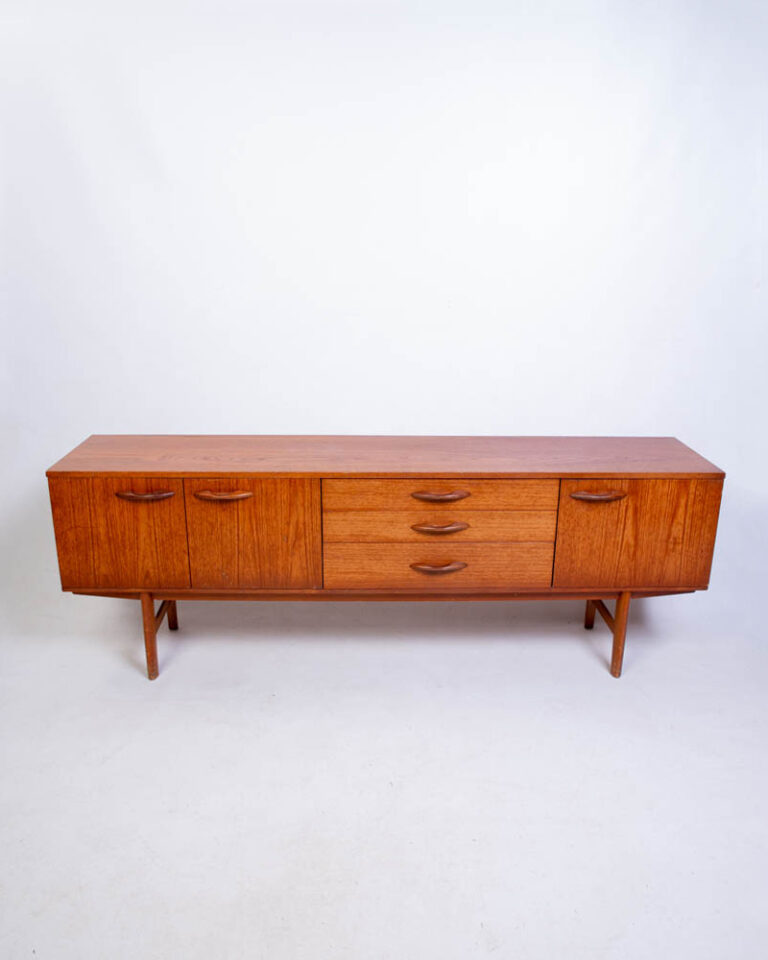 Mid-Century Teak Sideboard with Three Drawers and Two Doors