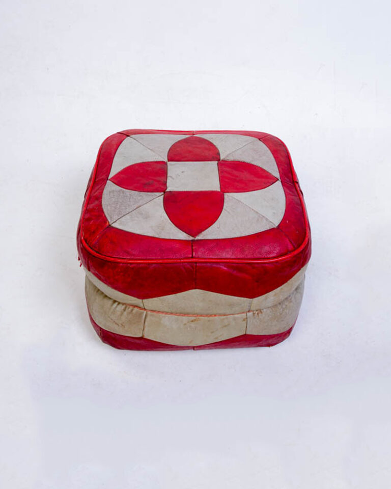 Vintage Hamley's Leather Pouffe Ottoman with Wheels