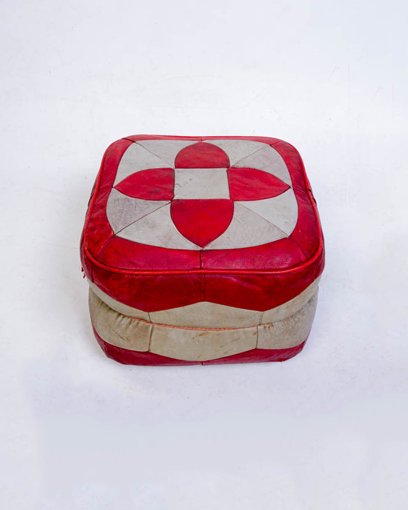 Vintage Hamley’s Leather Pouffe Ottoman with Wheels