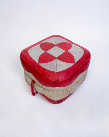 Vintage Hamley’s Leather Pouffe Ottoman with Wheels