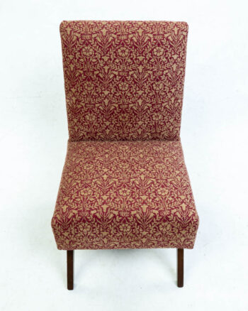 Bedroom Chair  freshly reupholstered in William Morris Bellflowers Weave Upholstered Chair with Wood Legs