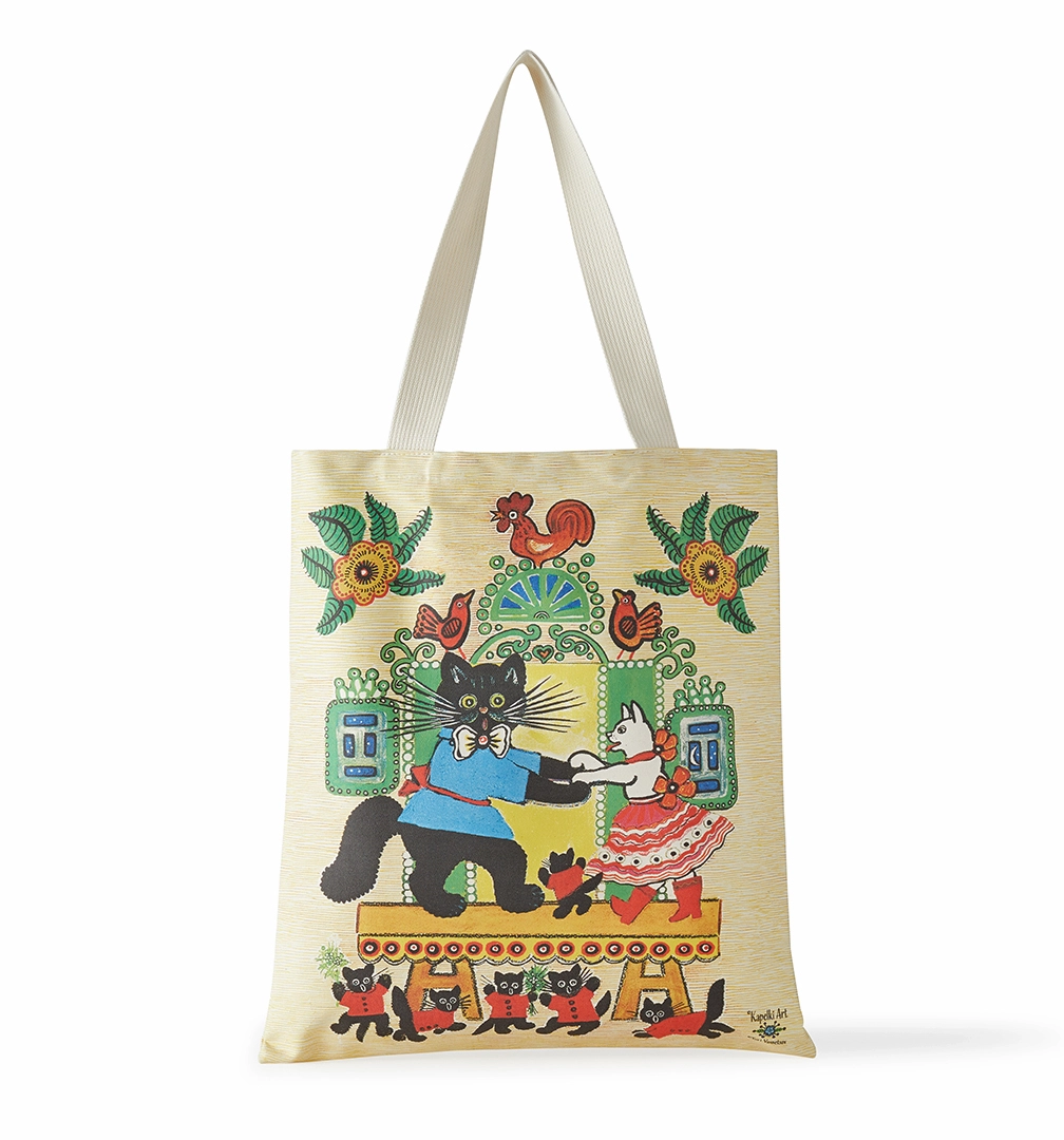 Colourful Tote Bag Dancing Cats
